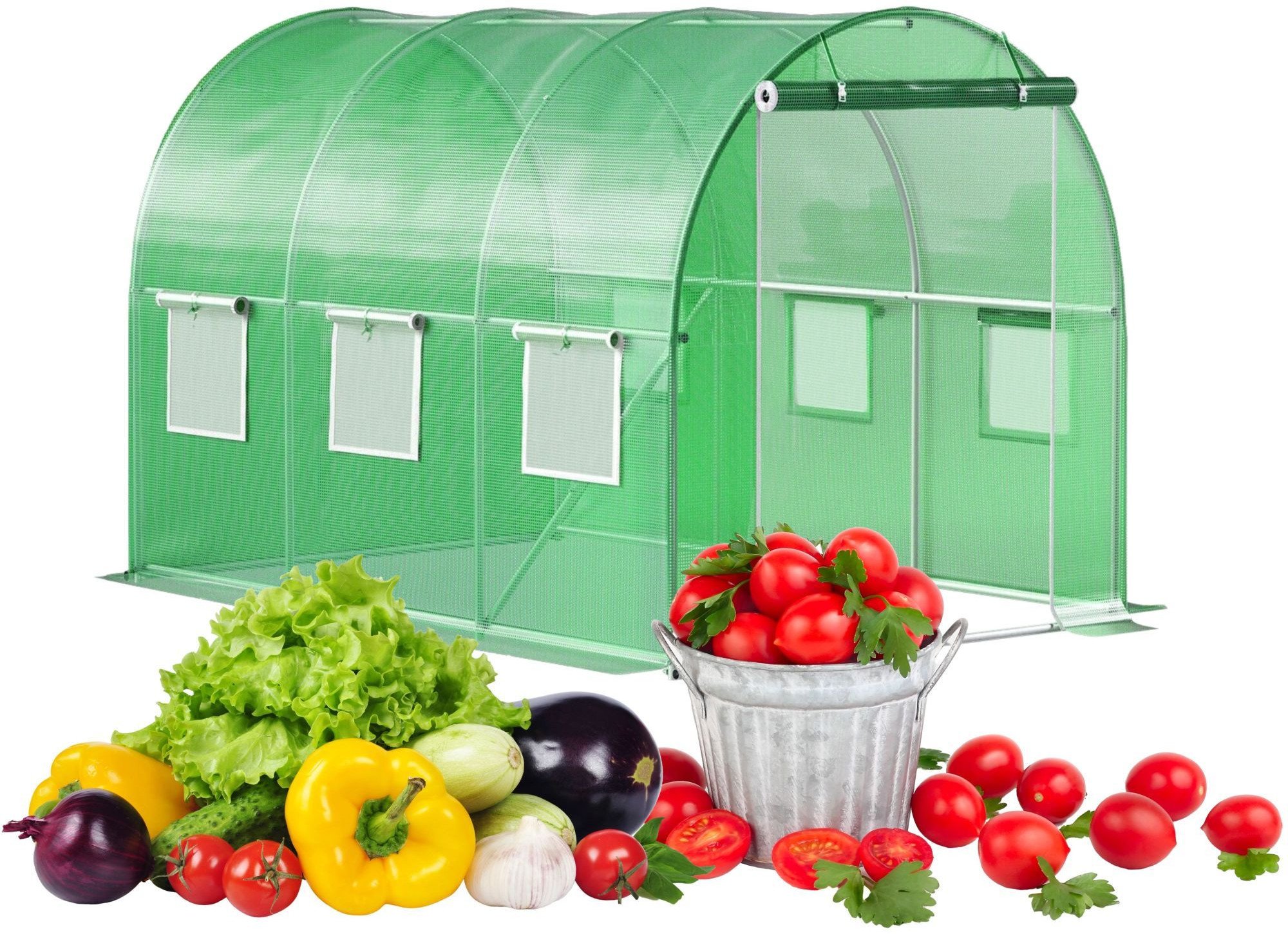 Tunel ogrodowy foliowy zielony szklarnia folia do uprawy roślin 3x2x2m 6m