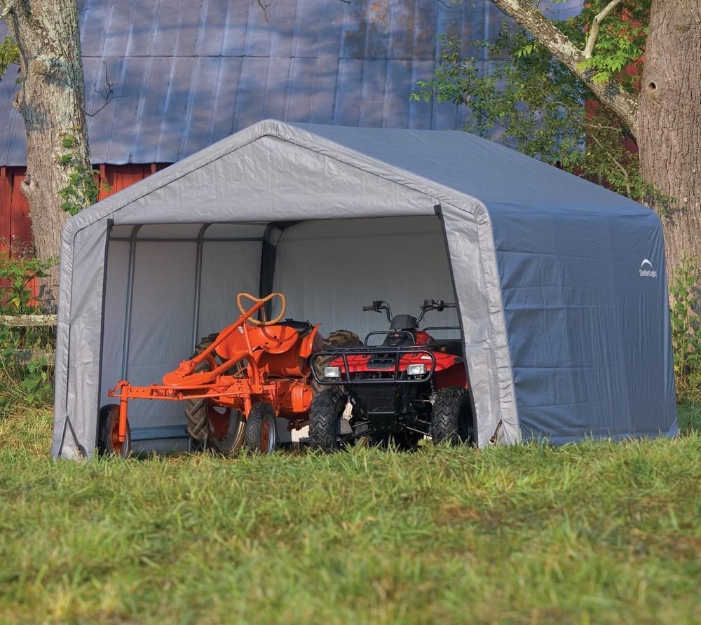 ShelterLogic Folia namiot pastwiskowy namiot garaż szary 370x370x260 cm Numer artykułu: SL70443