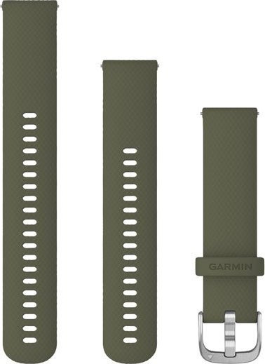 Garmin Pasek silikonowy na nadgarstek Quick Release 20 (zielony / srebrna sprzączka) (010-12924-11)