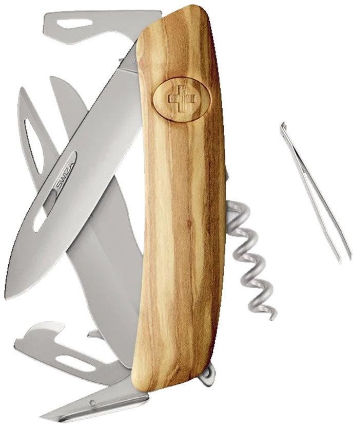 Swiza D07R AM SCISSORS Wood Olive (KNR.0116.6310)