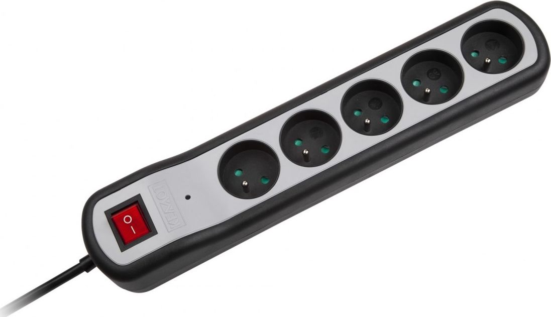 Listwa zasilająca Rebel URZ3063 5 gniazd 5 m biało-czarna (URZ3063-5W)