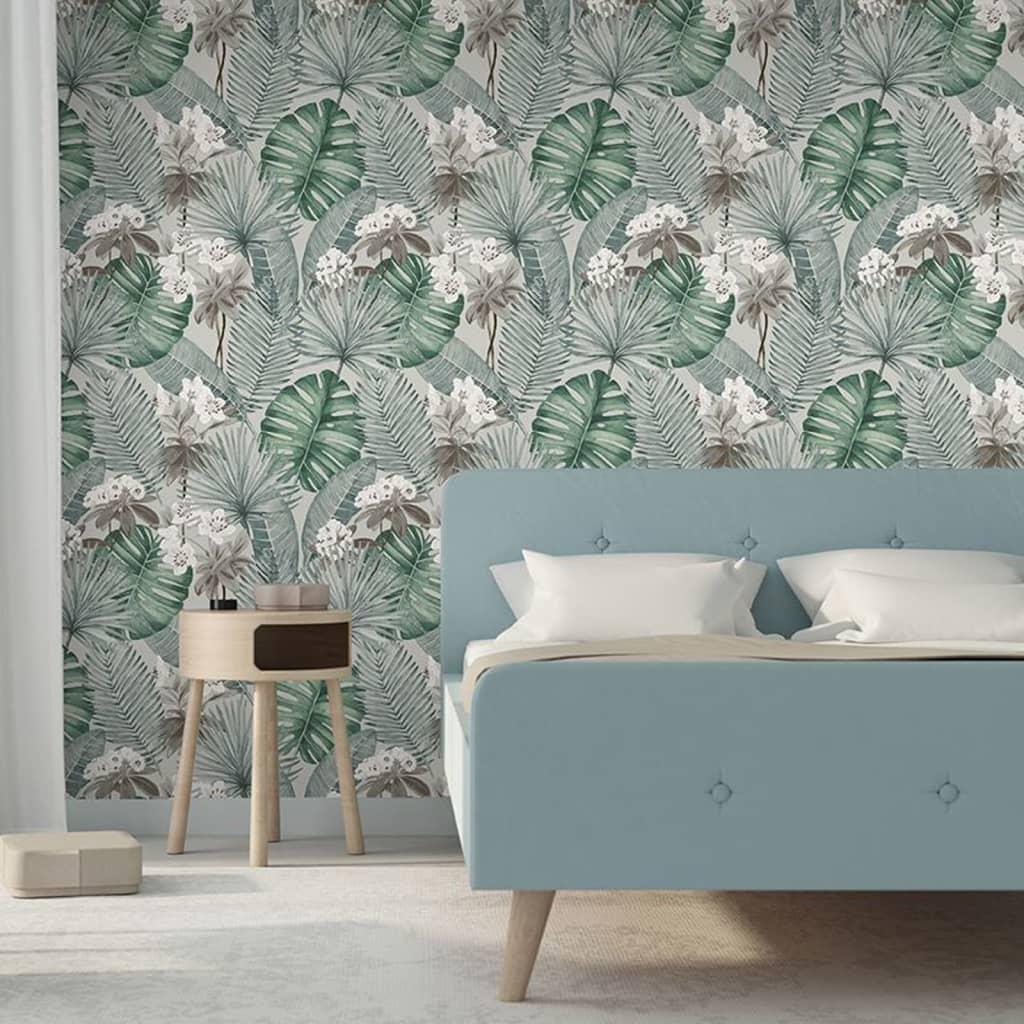 Dutch Wallcoverings DUTCH WALLCOVERINGS Tapeta Eden, szaro-jasnozielona
