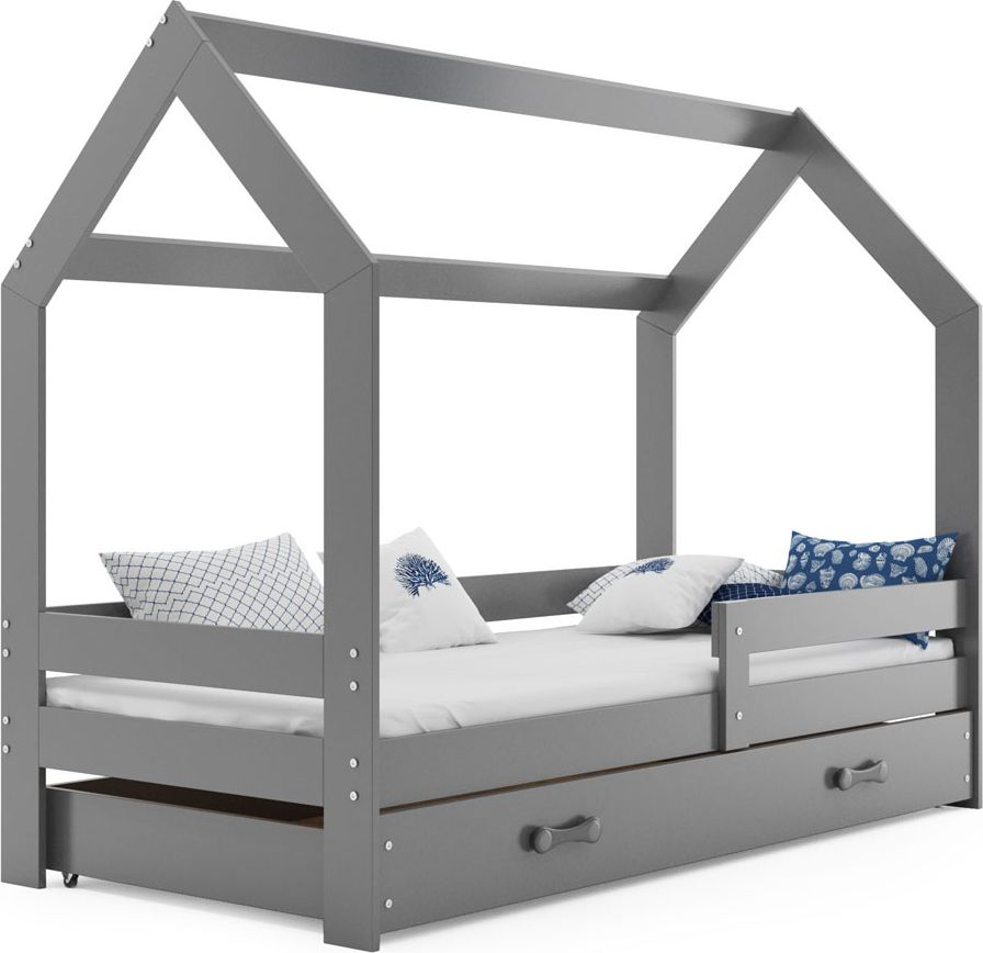 Elior Szare łóżeczko drewniane dla dziecka 80x160 - Bambino