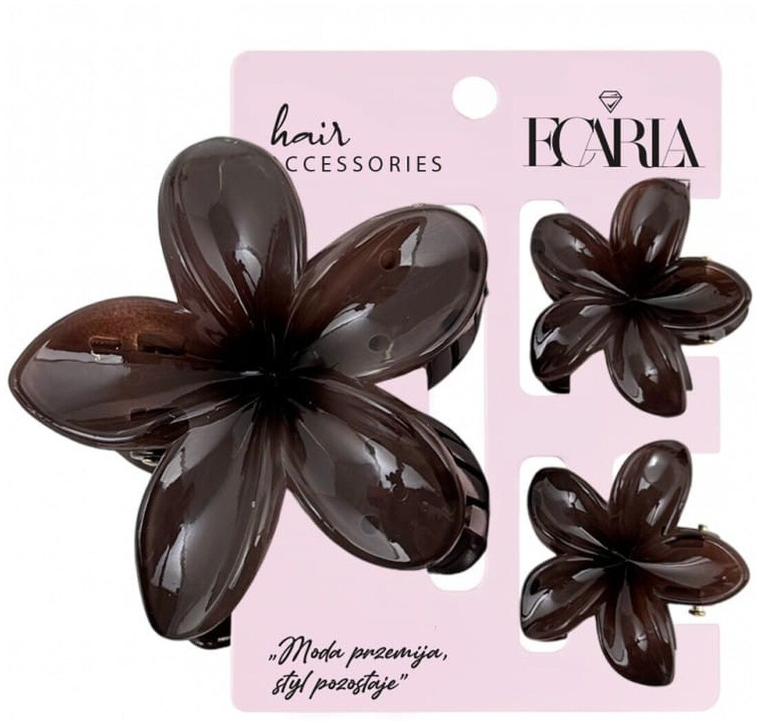 Ecarla Zestaw spinek do włosów klamer 3w1 kwiat ombre xl + 2 szt. mini spinek sp427 1 op.-3 szt.