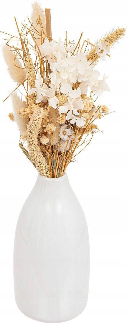 Atmosphera Suszone kwiaty w białym wazonie, 25 cm