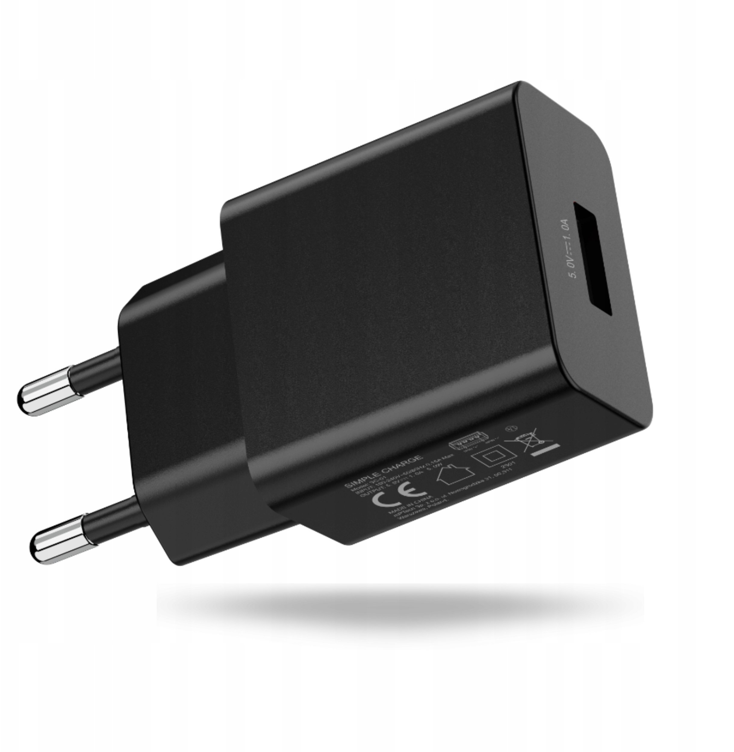 Ład sieć myPhone Simple Charge 1A BLACK / CZARNY