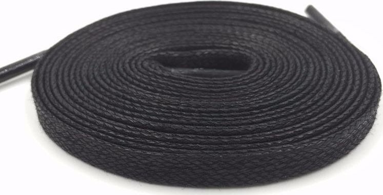 kufer-pasmanteria.pl Sznurowadła bawełniane płaskie 80 cm CZARNE