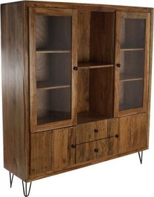 DKD Home Decor Ekspozytor stojący DKD Home Decor Szkło Drewno akacjowe (145 x 40 x 162 cm)