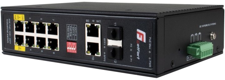 Switch Poe Getfort Przemysłowy Poe 8Ge+2Ge+2Sfp (-40/80)