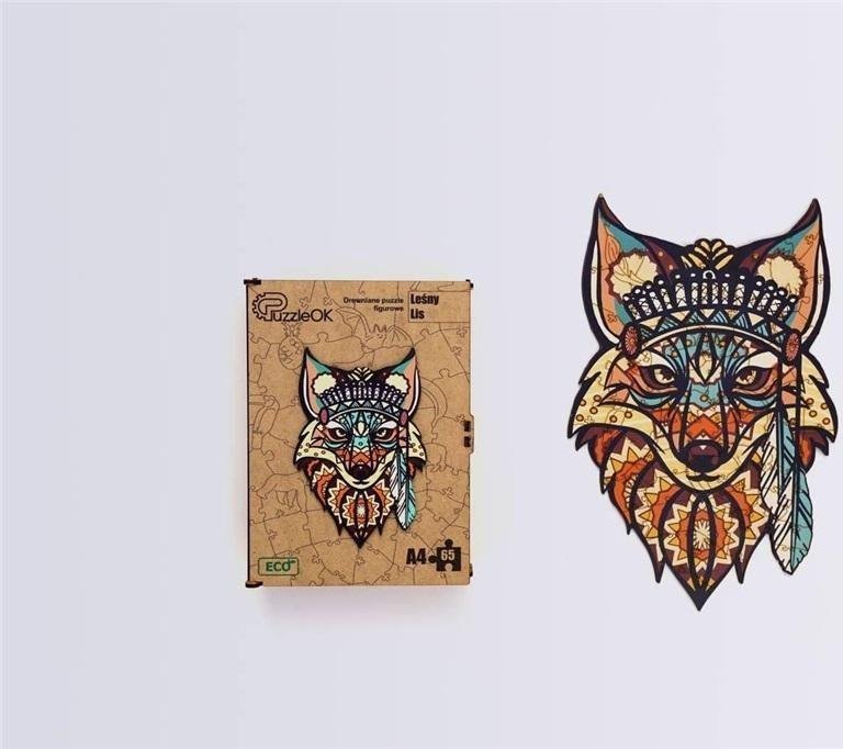 PuzzleOK Puzzle drewniane eko 65 Leśny lis A4
