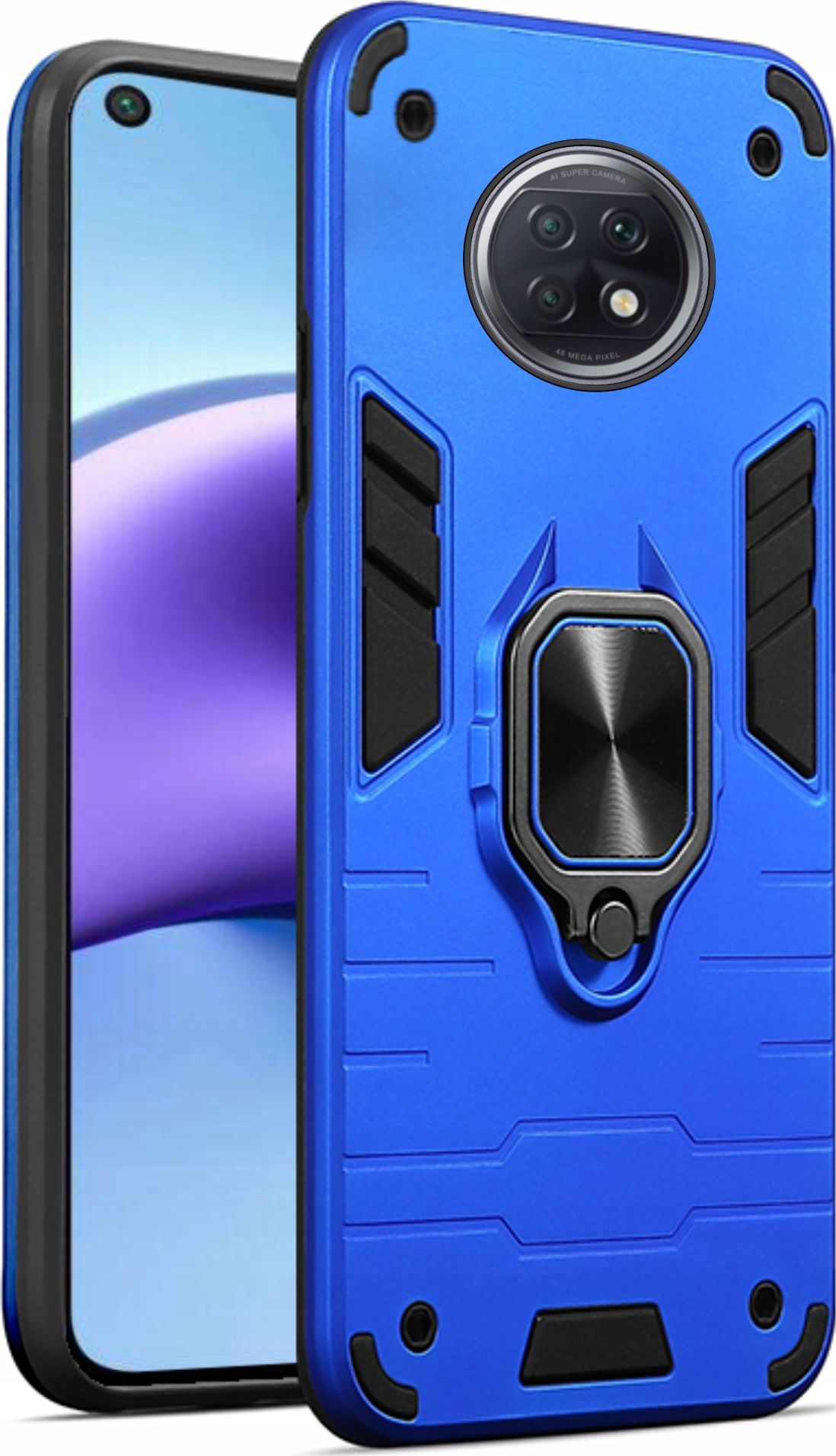 etumi Etui Pancerne Do Xiaomi Redmi Note 9T Obudowa Ring Wzmocnione Hybrydowe Etui Ochronne Futerał Armor Pokrowiec Magnes Armr0068