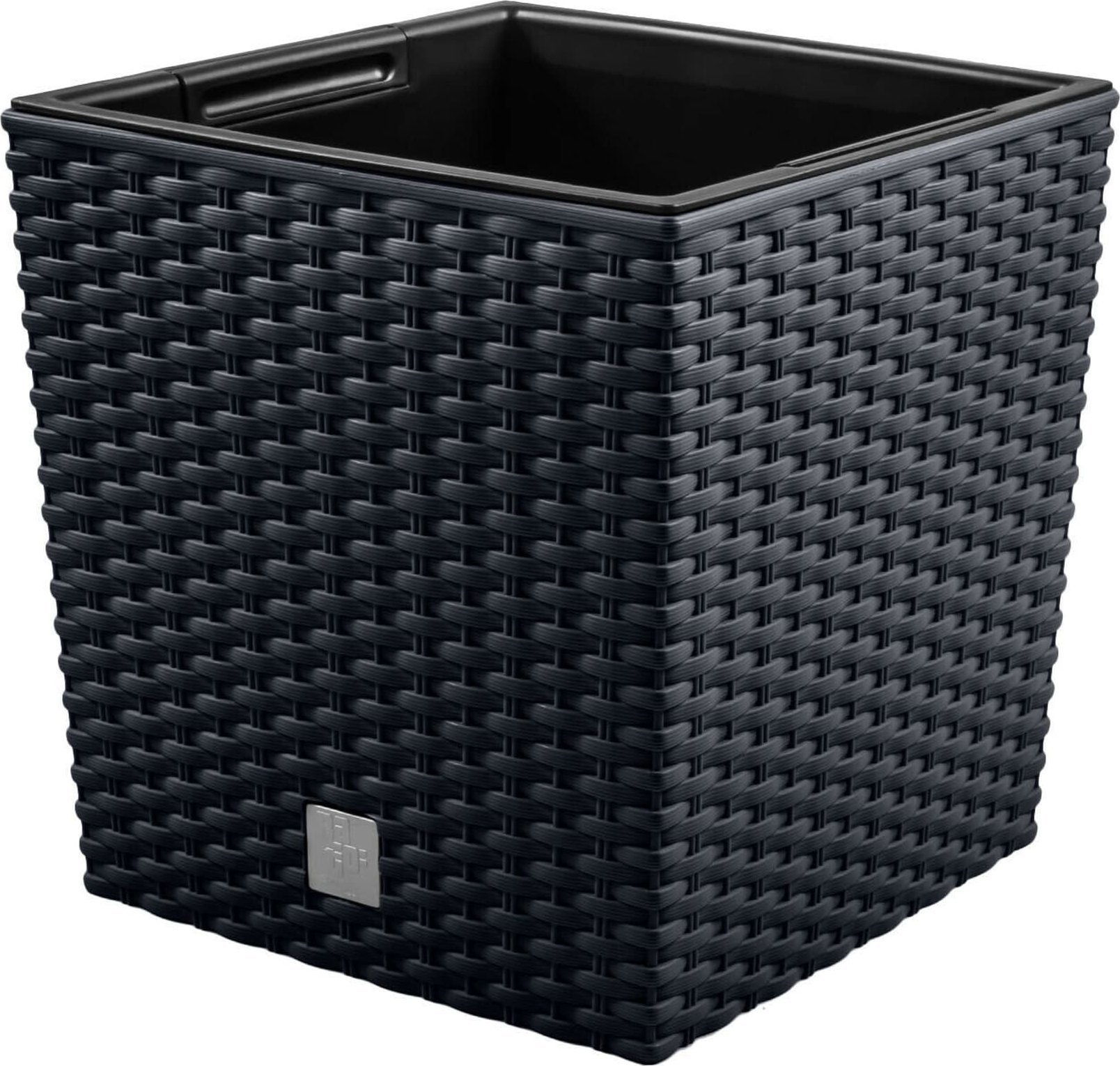 Prosperplast Doniczka RATO niska DRTS200L z wkładem | Antracyt, Prosperplast, Kształt Kwadratowy, Wymiary 20x20x20 cm