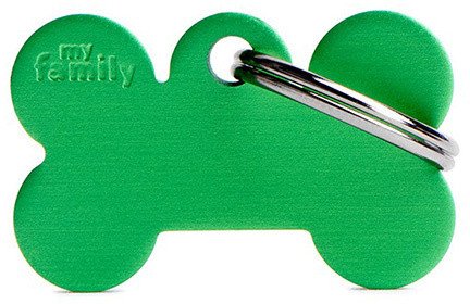 Zawieszka Adresówka Identyfikator z grawerem dla psa i kota zielona kość S