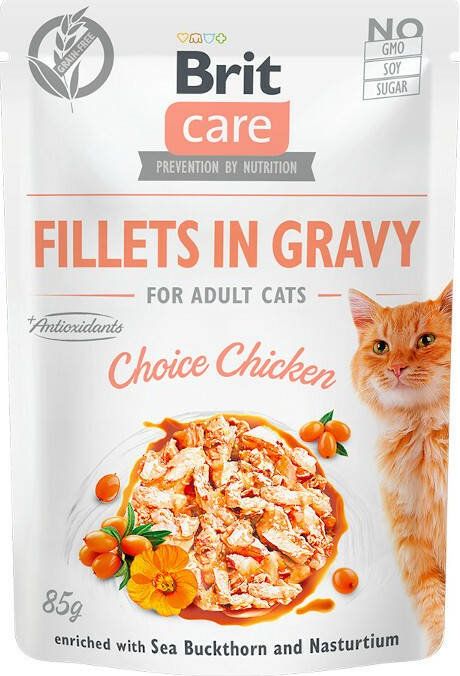 Brit Brit Care Cat Pouch Choice Chicken - filety z kurczaka w sosie, mokra karma dla kota, saszetka 85g uniwersalny