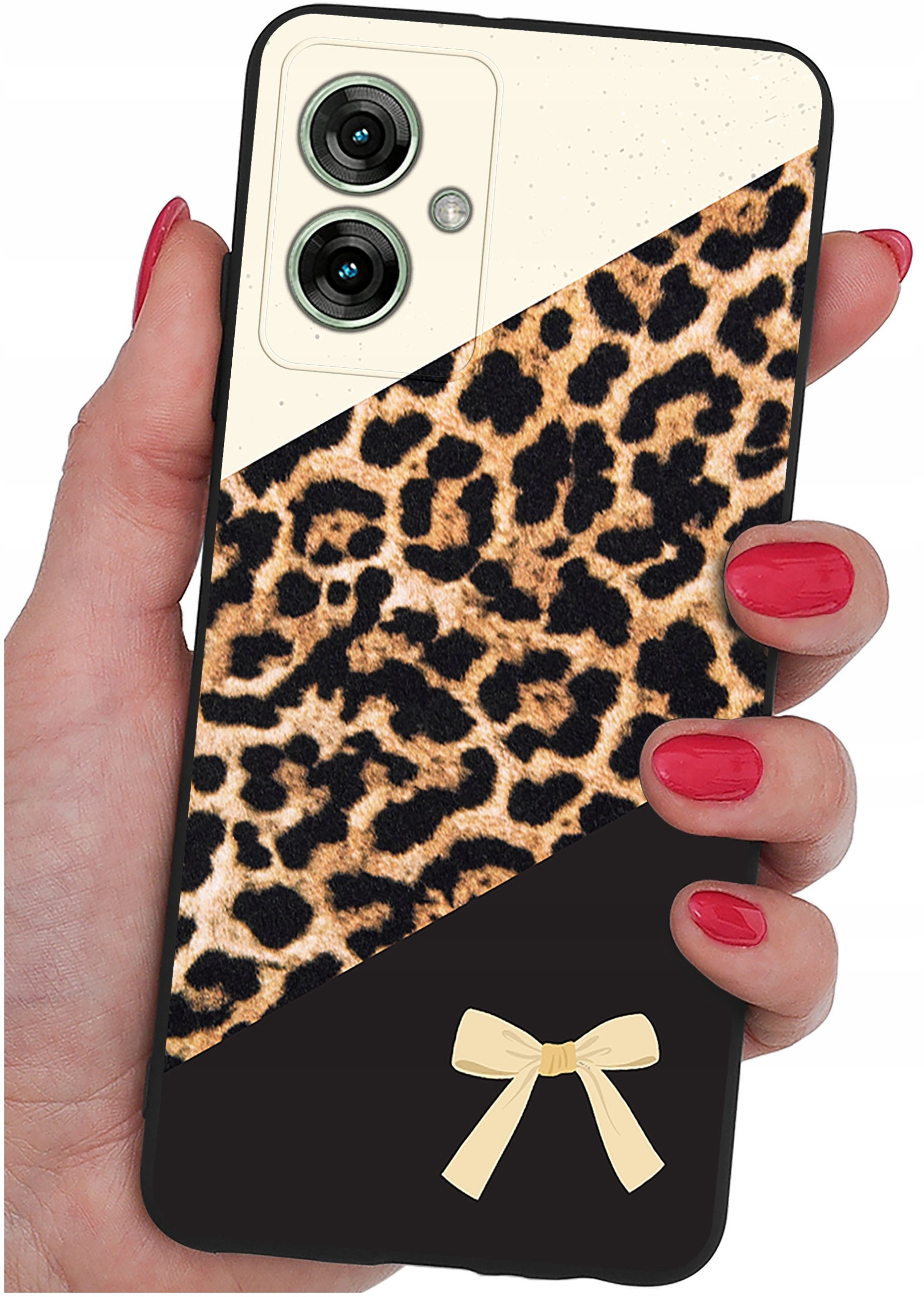 krainaGSM Etui do Motorola Moto G55 5G wzory | SILIKONOWE MATT CASE + SZKŁO 9H