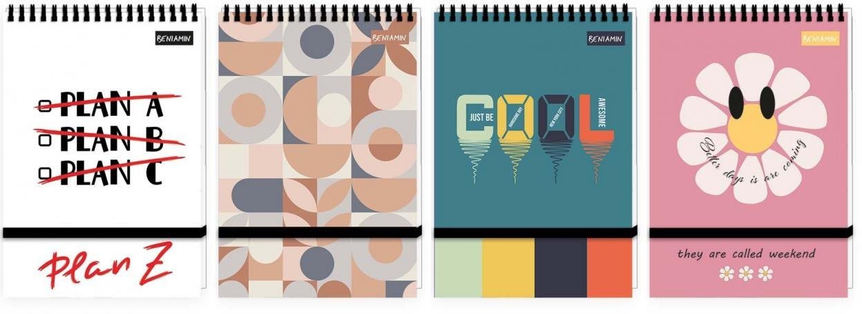 Beniamin Kołonotes A6/96K kratka na gumkę UV mix (10szt)