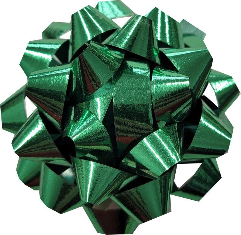 Fastima Rozetka zielona wstążka KOKARDA do prezentów 7cm