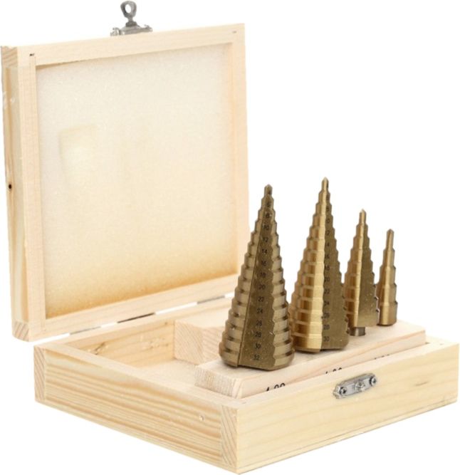 Wiertło AWTools stopniowe walcowe 4 12 20 32 39mm zestaw (AW41000)