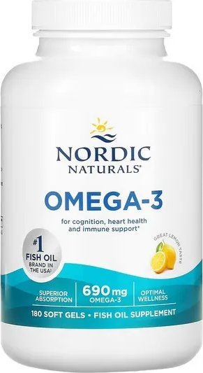 Nordic naturals Nordic Naturals - Omega-3, 690mg, Cytryna, 180 kapsułek miękkich