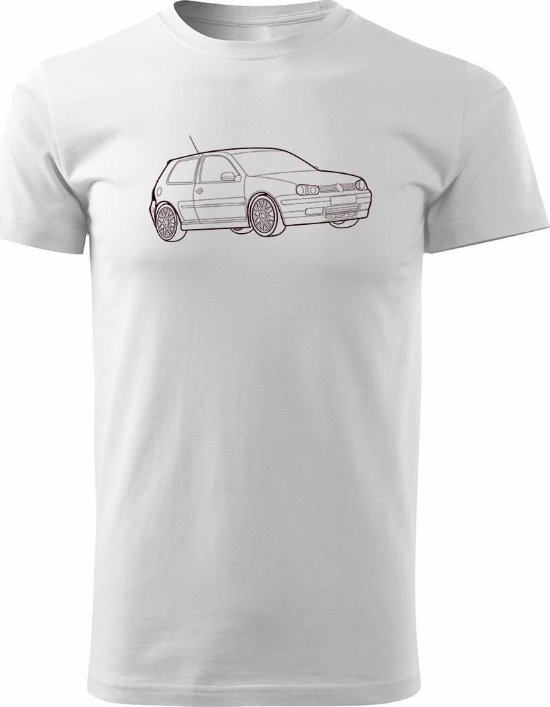 Topslang Koszulka VW Golf 4 z samochodem Golf 4 męska biały REGULAR L