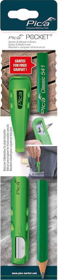 PICA Zestaw Ołówek z Uchwytem Pica Pocket z temperówką Kamieniarski