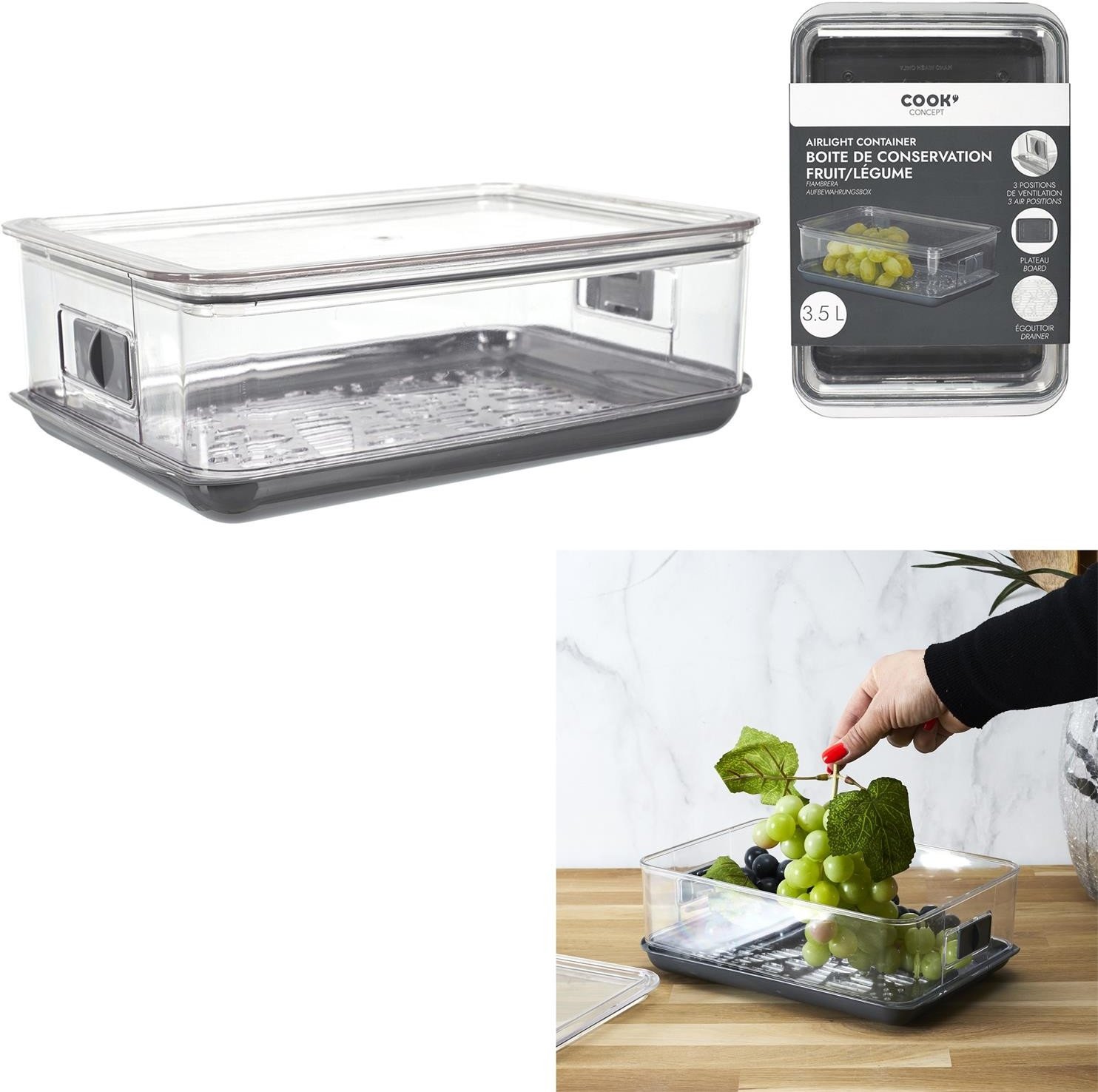 INTESI POJEMNIK DO PRZECHOWYWANIA OWOCÓW I WARZYW 3,5L