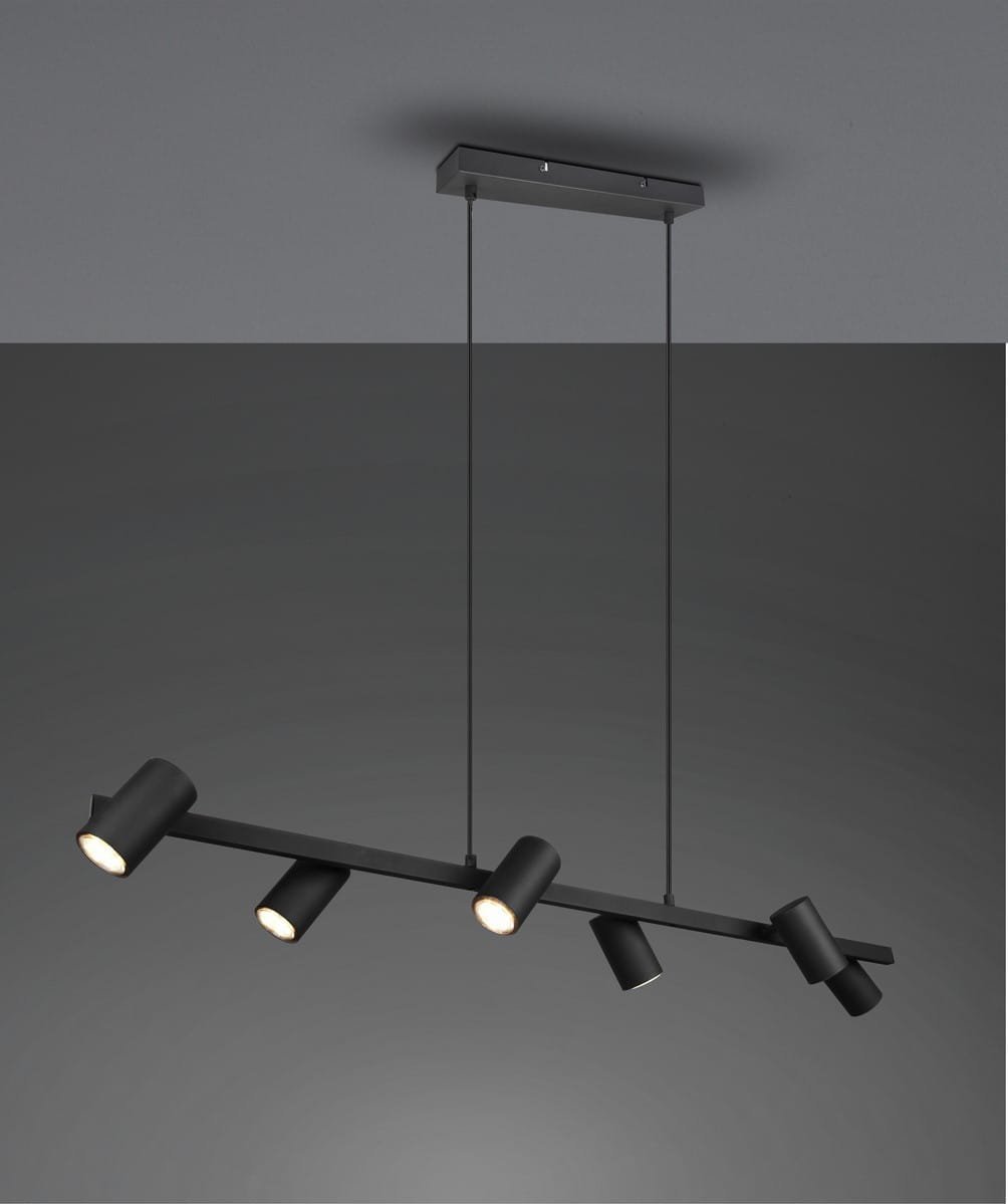 Lampa wisząca Trio Marley lampa wisząca 6-punktowa czarna 302400632 Trio