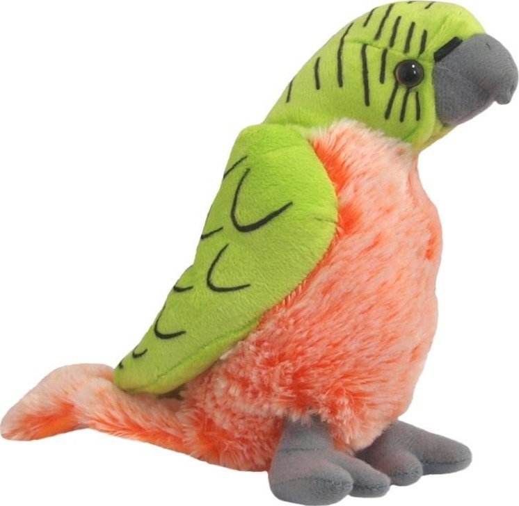 Papuga zielono-pomarańczowa 17cm