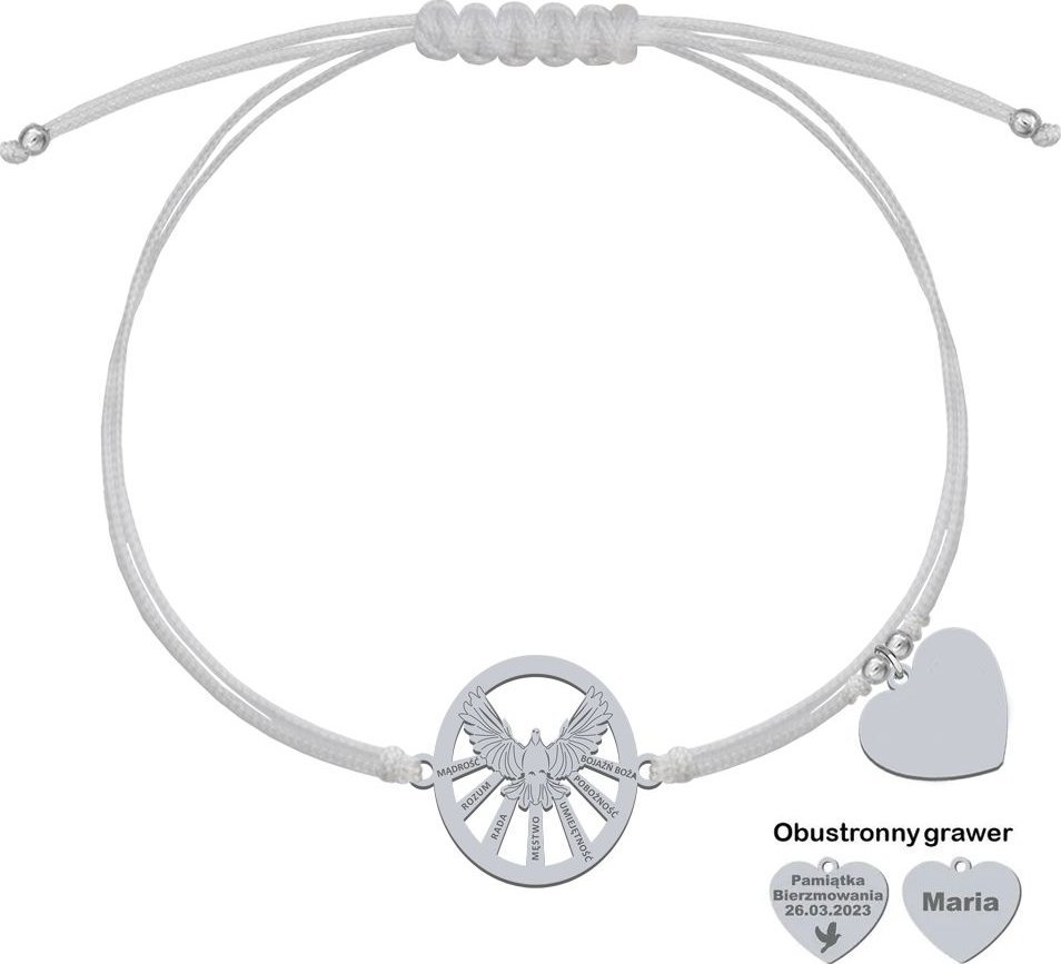 Radziszewska Jewellery Bransoletka na Bierzmowanie Duch Święty srebro GRAWER GRATIS