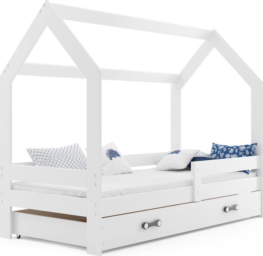 Elior Białe łóżko domek dla dziecka 80x160 - Bambino