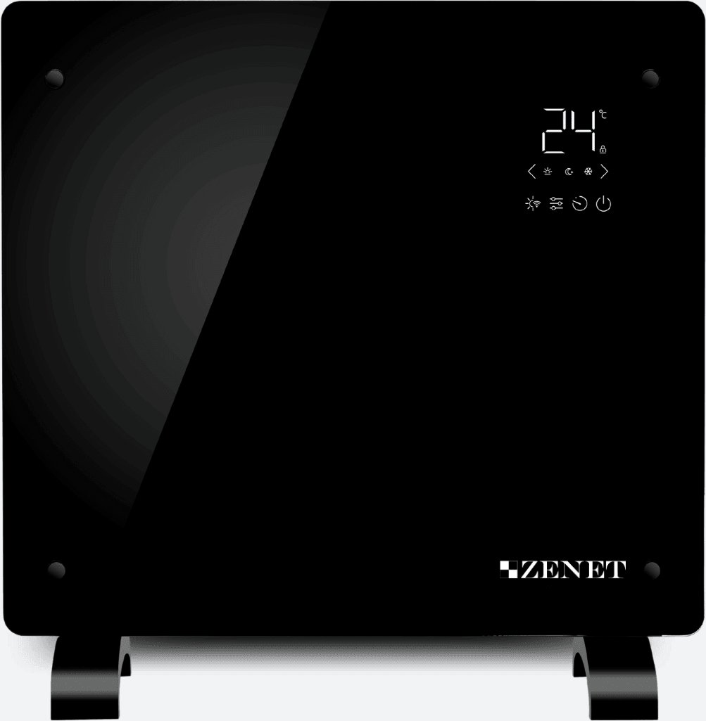 Grzejnik konwektorowy szklany dekoracyjny Zenet ZET-523, czarny