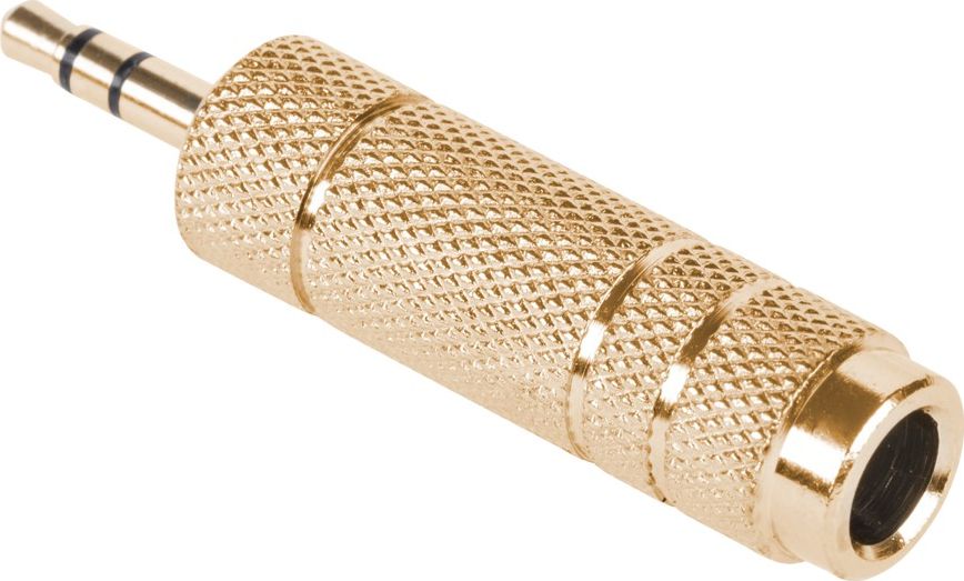 Adapter AV Jack 3.5mm - Jack 6.3mm złoty (LEC-ZLA0323)