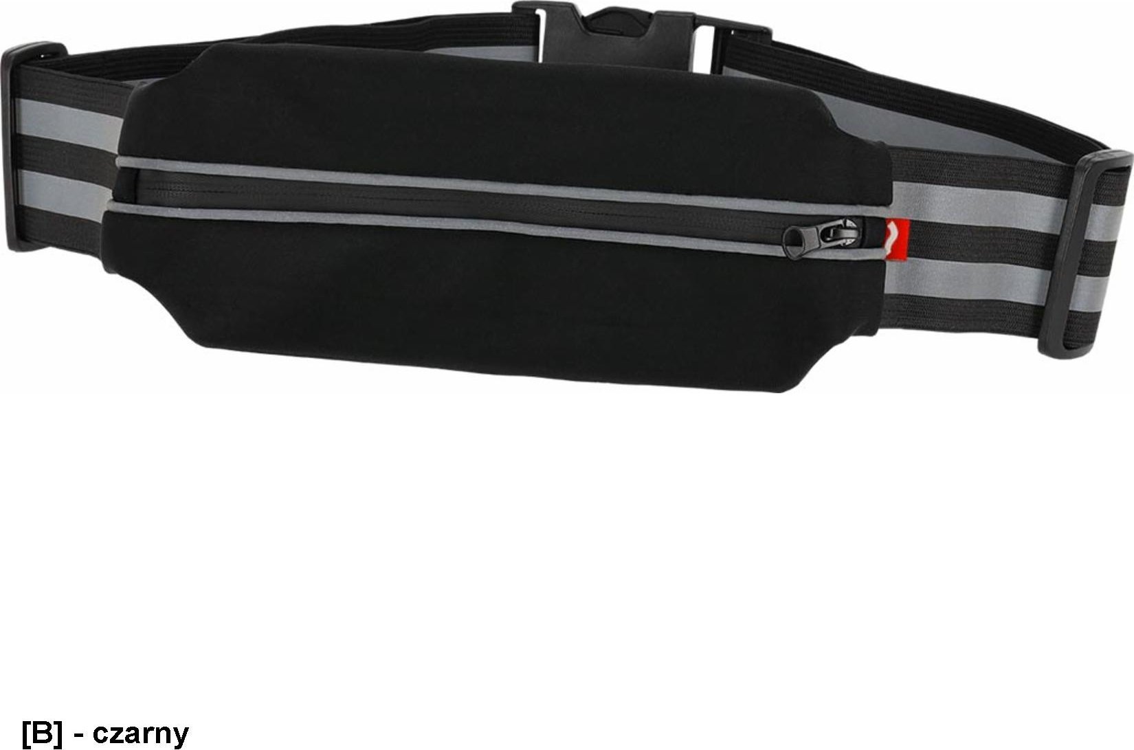 R.E.I.S. BAGGYX - Saszetka na elastycznym pasku z pasami odblaskowymi - czarny - UNI