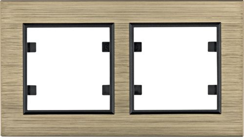 Hager Lumina passion ramka 2-krotna pozioma aluminium mosiądz (WL9224)