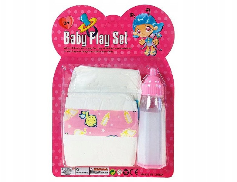 Butelka i pieluszka dla lalek