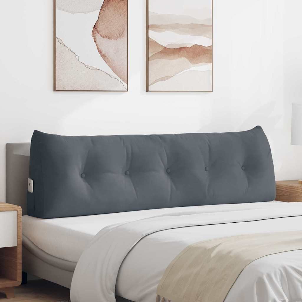 vidaXL Poduszka na plecy Ciemnoszary 160 x 24 x 50 cm Aksamit