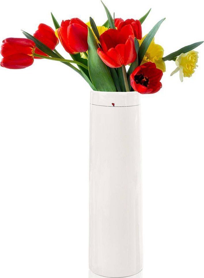 Orion Wazon na kwiaty ceramiczny biały SERDUSZKA