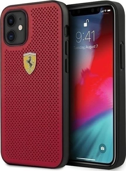 Ferrari FESPEHCP12SRE iPhone 12 mini 5,4" czerwony/hardcase On Track Perforated