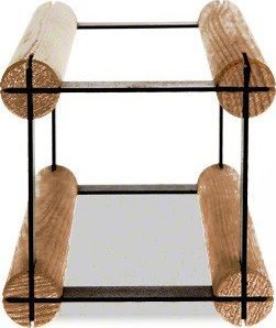 Wamar-Sosenka Regał na wino Stojak na Butelkę Szklaną/ PET RW-8 Brązowy Metal + Drewno RW-8-1x1-1_O_BR