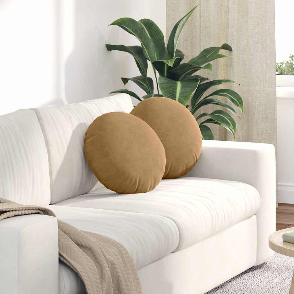 vidaXL Poduszki na siedziska 2 pcs Brązowy 40 x 13 cm Aksamit