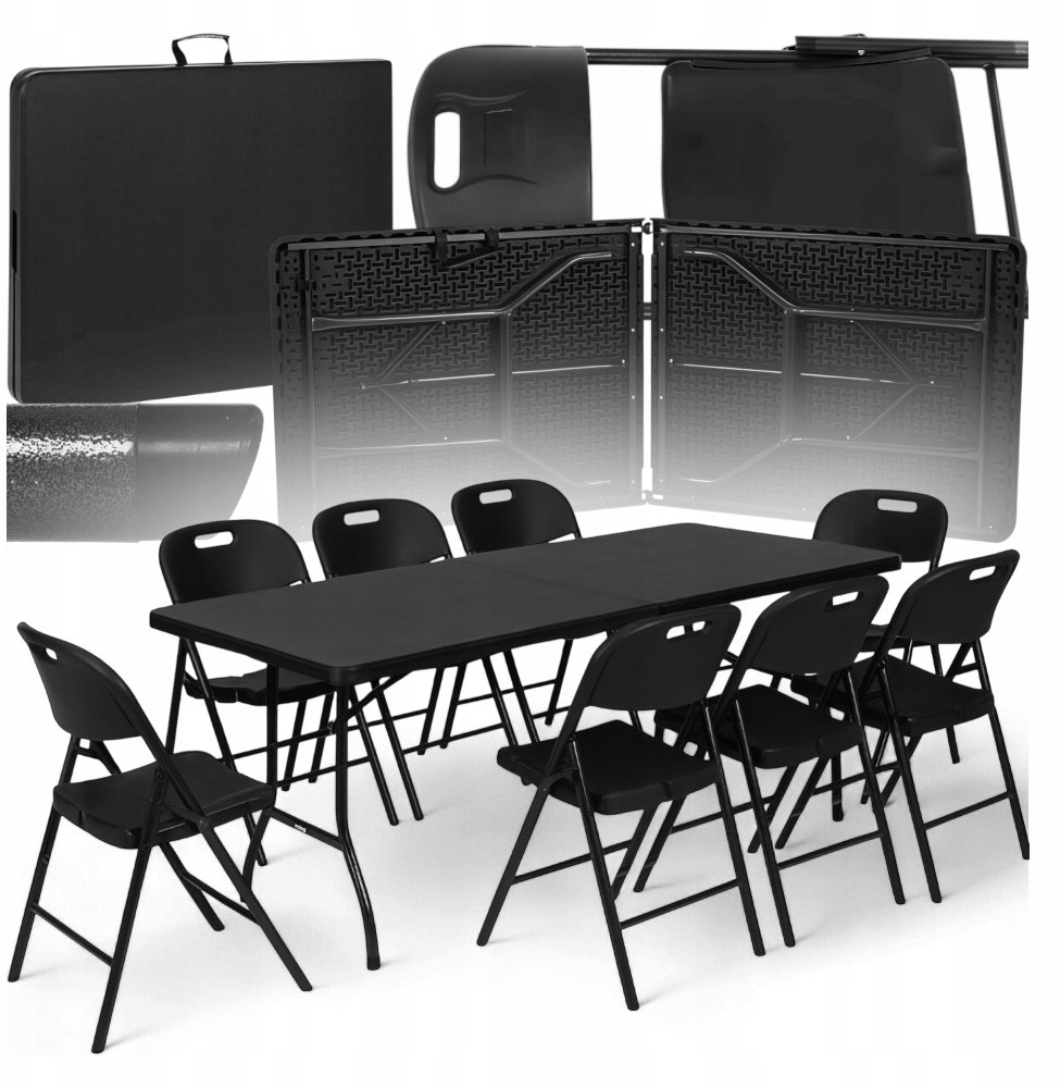 Hitbaits ZESTAW CATERINGOWY STÓŁ 240 8 KRZESEŁ KANZA