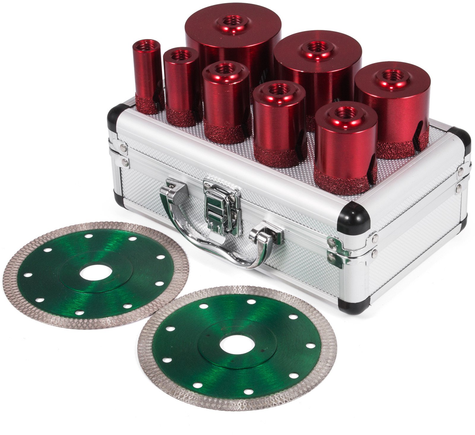 Otwornice diamentowe do betonu gresu płytek koronki zestaw 20-68 mm 10 szt.