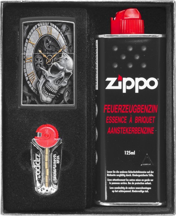 Zestaw ZIPPO Zapalniczka SKULL CLOCK Prezentowy No1