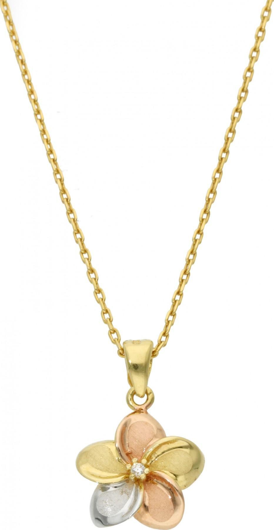 Rosanto Zawieszka kwiatek w trzech kolorach złota 585 14k