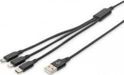 Kabel USB Digitus USB-A - 1 m Czarny (AK-300160-010-S)