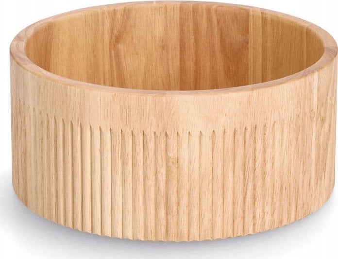 Zeller Cylindryczna miska w prążki, bambus, Ø 27 x 12 cm