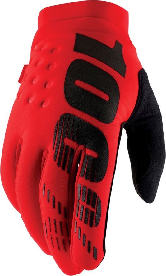 100% Rękawiczki 100% BRISKER Glove red roz. L (długość dłoni 193-200 mm) (NEW)