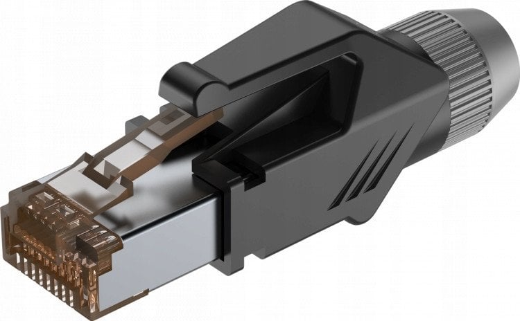 Wtyk typu RJ45 z osłoną Roxtone RJ45C5E-PHGY