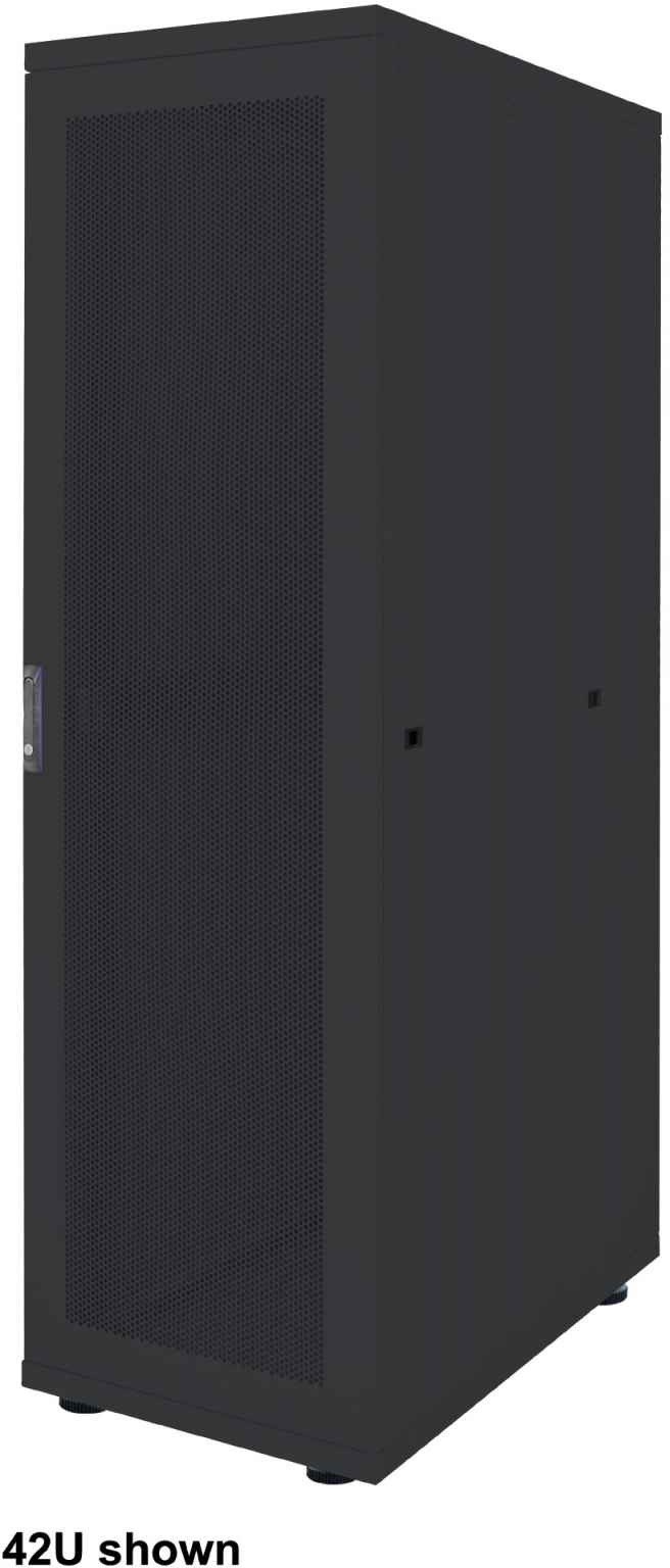 INTELLINET 18,3cm 19Zoll Serverschrank Basic Line 26 HE 1308x600x1000mm HxBxT Flatpack Traglast 600kg schwarz