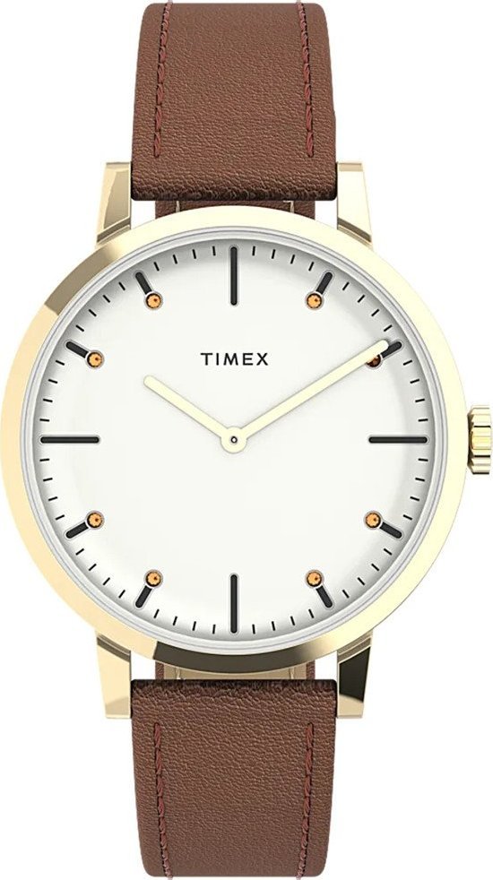 Zegarek Timex Zegarek damski Timex TW2V67400 CYRKONIE brązowy